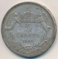 1907KB 5K Ag "Ferenc József" T:2,2- patina