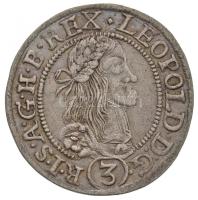 1665K-B 3kr Ag "I. Lipót" Körmöcbánya (1,75g) T:2- Huszár: 1465, Unger II.: 1084.