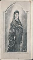 cca 1900 Imakártya Erzsébet (Sisi) királyné emlékére, 14x7,5 cm / memorial card of Elisabeth (Sisi) of Austria