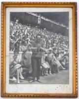 cca 1960 SZÚR találkozó 2 db fotó: Kállai Ferenc és Loránt Lenke, Bilicsi Tivadar, keretezett törött...