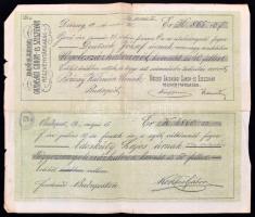 cca 1900 Diószegi gazdaság cukor és szeszgyár rt. elismervény