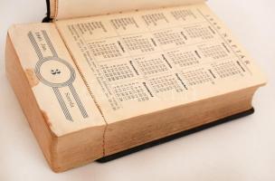 A Tolnai Rt. bőrkötéses naptára az 1940. évre. Jegyzettömb, majdnem hiánytalan