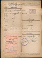 1950 Marhalevél,  3db, borjúvágási utalvánnyal  ill., állatorvosi igazolvánnal, illetékbélyeggel