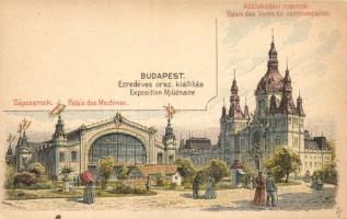 Budapest XIV. Ezredéves országos kiállítás, Gépcsarnok, Közlekedési csarnok, 2fill. Ga., s: Morelli, Dörre T.