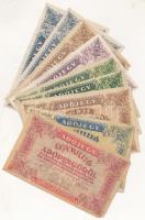 1946. 10db-os vegyes magyar adópengő bankjegy tétel, közte fordított címeres is T:vegyes