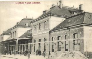 Lipótvár, Vasútállomás; Bisztika Irma állomástőzsde kiadása / railway station