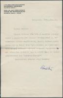 Bónis György (1914-1985) jogász, jogtörténész, gépelt, aláírt levele vízjeles papíron. Eredeti borít...