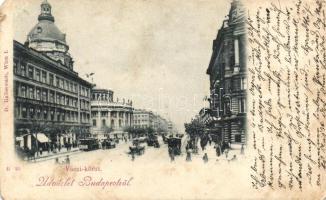 1899 Budapest V. Váci körút, Magyar zeneiskola, villamos (b)