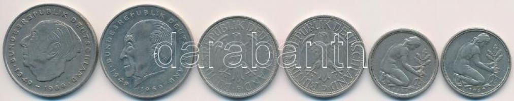 NSZK 1949-1982. 50pf (2xklf) + 1M (2xklf) + 2M (2xklf) T:2,2-
FRG 1949-1982. 50 Pfennig (2xdiff) + ...