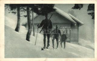 Tátra, Magas Tátra, Vysoké Tatry; Honvéd sítanfolyam a Magas Tátrában / ski course for the Hungarian Army