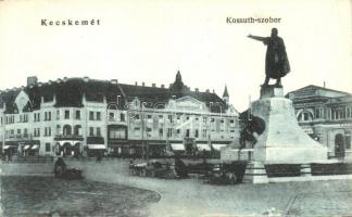 Kecskemét, Kossuth szobor, Fuchs üzlete (EK)