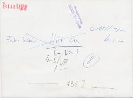 1965 Részlet Fábri Zoltán Húsz óra c. filmjéből. A hátoldalán pecséttel. 13x17,5 cm