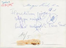 cca 1966 Győztes magyar csapat Floridában, egy nemzetközi gasztronómia fesztiválon. Középen Túros Em...