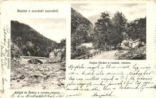 Szurduki szoros, Kőhíd, Őrház és Pajus fővám a román részen, kiadja Grausam Károly / bridge, watch house, customs (b)