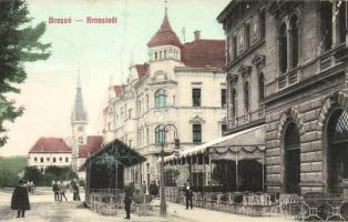 Brassó, Kronstadt, Brasov;  étterem terasz / restaurant terrace (fa)