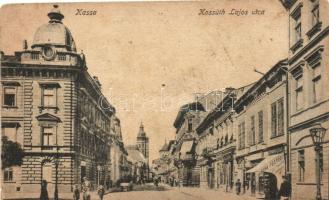 Kassa, Kosice; Kossuth Lajos utca, Bradovka Gyula üzlete / street, shops (vágott / cut)