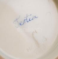 Herendi virág mintás váza, kézzel festett, jelzett, hibátlan, m:12,5 cm