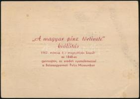 1849. 2Ft "Kincstári utalvány" 1962-es utánnyomata "A magyar pénz története kiállítás...