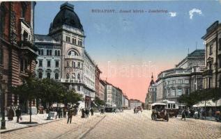 Budapest VIII. József körút, automobil, villamosok