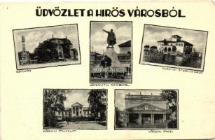 Kecskemét, színház, Kossuth szobor, Városi múzeum és mozi, Széktó (EK)