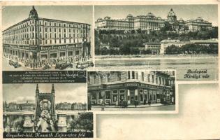 Budapest, Királyi vár, Dörge Frigyes Bank Rt. reklám, Erszébet híd, Kossuth Lajos utca (EB)