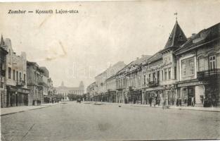 Zombor, Sombor; Kossuth Lajos utca, Messinger és Ofner üzlete, kiadja Gehring Istvánné / street (fl)