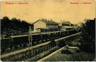 Medgyes, Mediasch; Vasútállomás / railway station (EK)