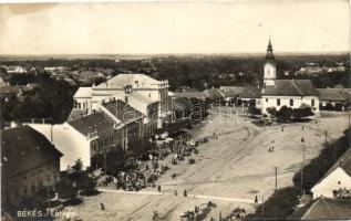 Békés, Fő tér, templom, piac (b)