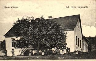 Kolozsborsa, Borsa; Állami elemi népiskola, a Fogyasztási Szövetkezet kiadása / elementary school (EB)