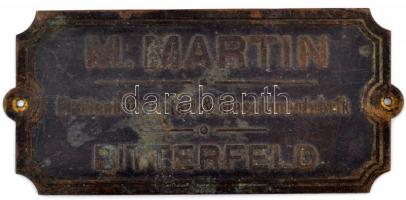 ca 1910 M. Martin Bittersfeld malomgépgyár fémtábla / Mill machines metal plate 11x6 cm