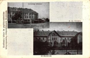 Komárom, Komárno; Lovassági laktanya, Magyar Királyi Méntelep, kiadja Szathmáry könyv és papírkereskedése / cavalary barracks, stud farm (EK)