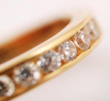 Aranyozott ezüst gyűrű kövekkel,  Ag., 5gr., jelzett , méret: 59 /Gold-plated silver ring with stone...