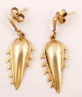 Aranyozott ezüst fülbevaló,  Ag., 2,6gr., jelzett /Gold plated silver earrings, Ag. 2,6gr., marked