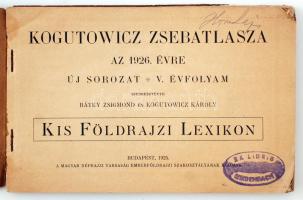 Kogutowicz Zsebatlasza 1926. A Magyar Néprajzi Társaság Emberföldrajzi Szakosztályának kiadásában. T...