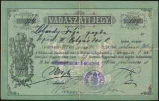 1902 Óbudai lakos vadászjegye / Hunter ID