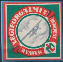 Magyar Légiforgalmi Rt dekoratív levélzáró kartonra ragasztva