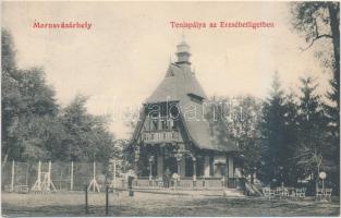 Marosvásárhely, Targu Mures; Erzsébet liget, Teniszpálya, kiadja P.S.S. / park, tennis court (EB)