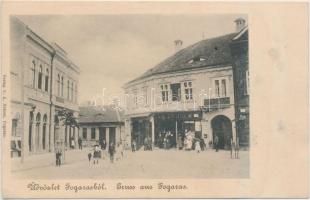 Fogaras, Fagaras; piactér, Lauritsch Hotel, A. Nehrer üzlete, kiadja A. Wazek és A. Nehrer / market square, Hotel Lauritsch, shop (EK)