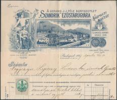 1897 Szandrik ezüstárugyár grafikus fejléces számla / Silver products invoice with graphics