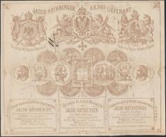 1877 Bp., V. Rothberger Jakab ruhaüzlet grafikus számla