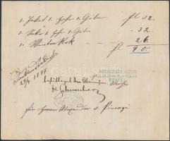 1877 Bp., V. Rothberger Jakab ruhaüzlet grafikus számla