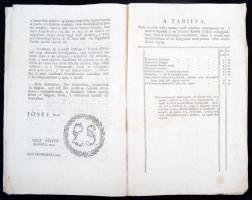 1786 II. József császár rendelete aranypénzek tariffája tárgyában, átváltási táblázattal. 8p