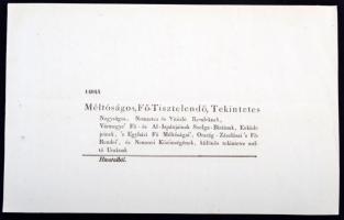 1844 A postai díjszabásról (levélbér) szóló császári rendelet és a levélbér díjtáblázata mint mellék...