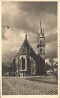 1940 Beszterce, Bistrita; Evangélikus templom / church, photo (ragasztónyom / gluemark)