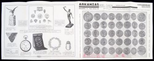 cca 1930 Arkanzas érmek, plakettek képes reklámnyomtatvány 4p. 32x24 cm