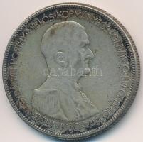 1930. 5P Ag "Horthy jobbra" T:3 patina  Adamo P8