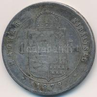 1878KB 1Ft Ag "Középcímer" T:2- patina Adamo M15