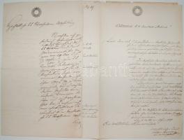 1854-1857 2 db okmány 15kr osztrák szignettával / documents with signetta