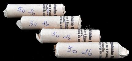 NSZK ~1980. 1pf 4x50db eredeti rolnikban T:vegyes FRG ~1980. 1 Pfennig 4x50pcs in original bankroll C:mixed