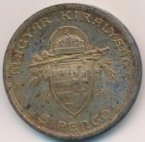 1938. 5P Ag "Szent István" T:2- erős patina
Adamo P8.1